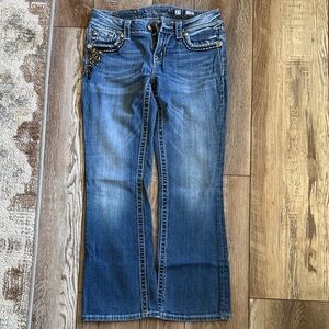 Miss Me Blue Boot Cut Jeans with Embellishments